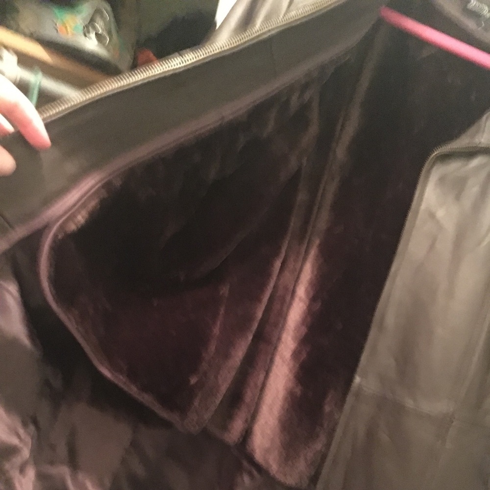 Leather insulated coat.  New